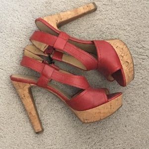 Nine West Red leather heels